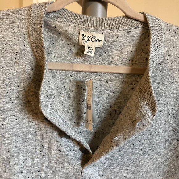 Knit for J. Crew Hanley Sweater Size Mens XL Silk Cotton Blend Light Grey - Picture 5 of 16